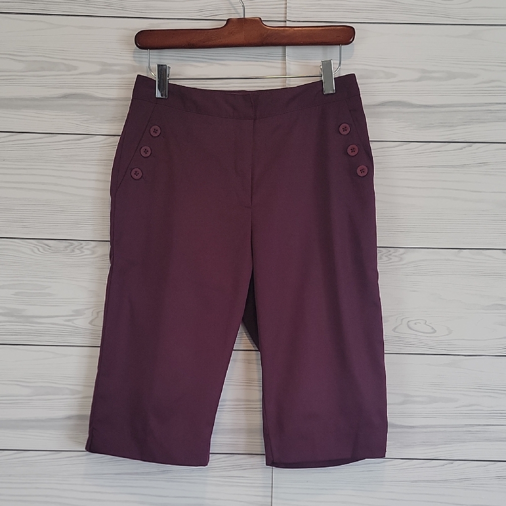 Swing Golf Shorts Magenta Purple Button-Detail Womens Size 4